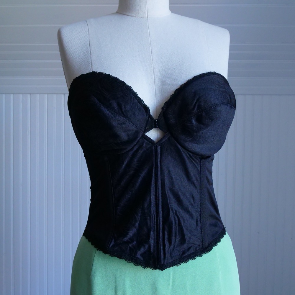 80s/90s vintage Cabernet black‎ backless bustier